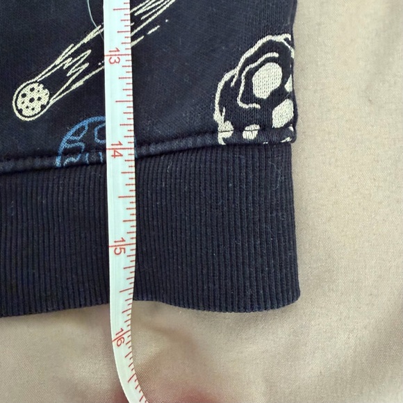 Kids Rocket Print Hoodie - Blue and Yellow - Picture 2 of 3